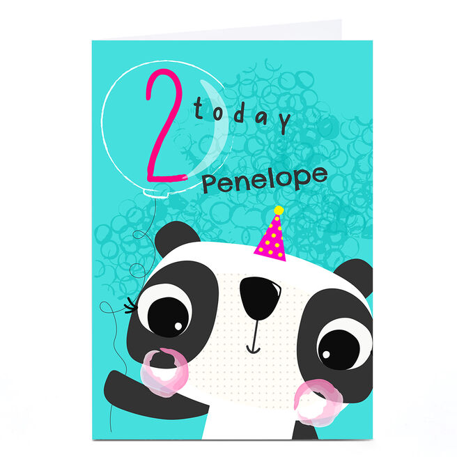 Personalised Rachel Griffin 2nd Birthday Card - Panda
