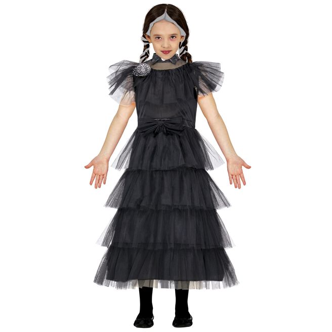 Gothic Girl Night Queen Children's Fancy Dress Costume 