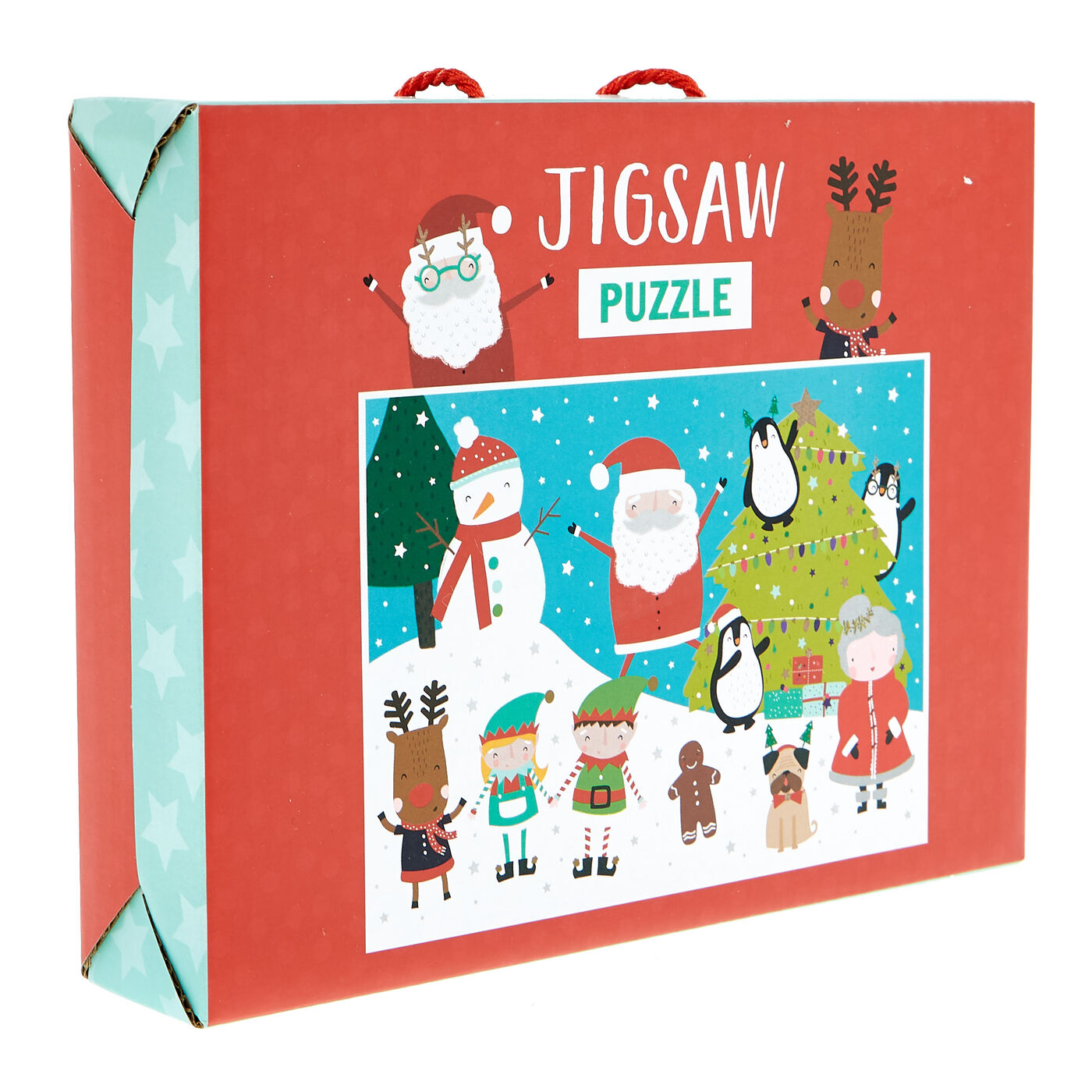 150 Piece Round Christmas Jigsaw Puzzle For Kids - Eco-Friendly Recycled Card Puzzle In Gift Box