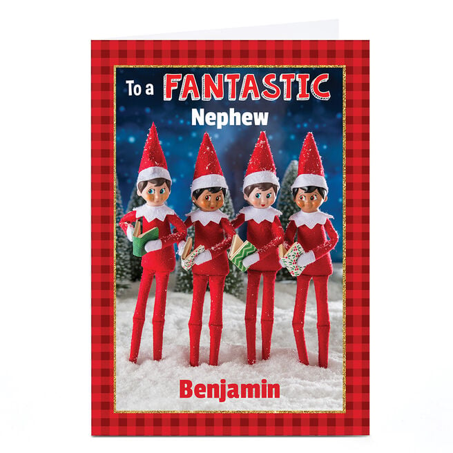 Personalised Elf On the Shelf Christmas Card - Any Name