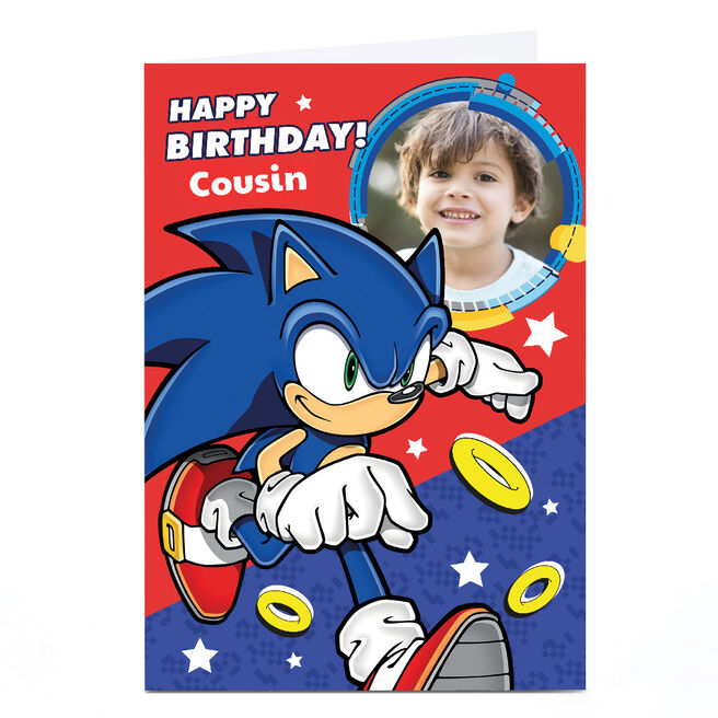 Personalised Birthday Card - Sonic Cousin