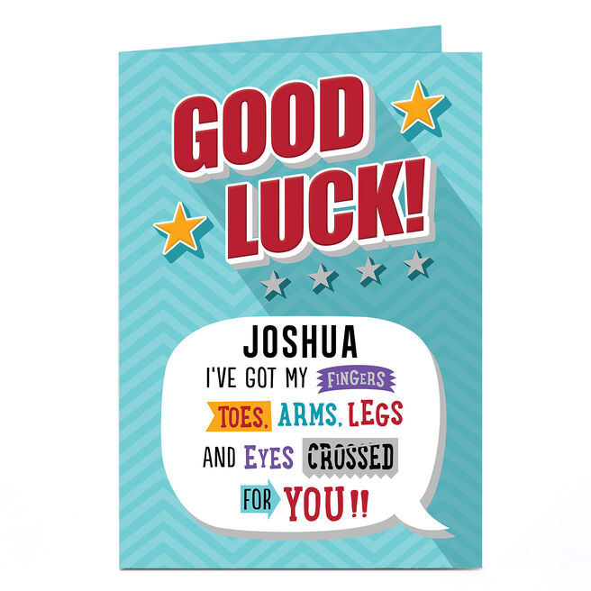 Personalised Good Luck Card - Everything Crossed For You