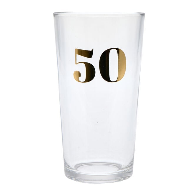 Blue & Gold 50th Birthday Pint Glass