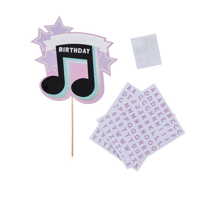 Birthday Musical Note Customisable Card Cake Topper