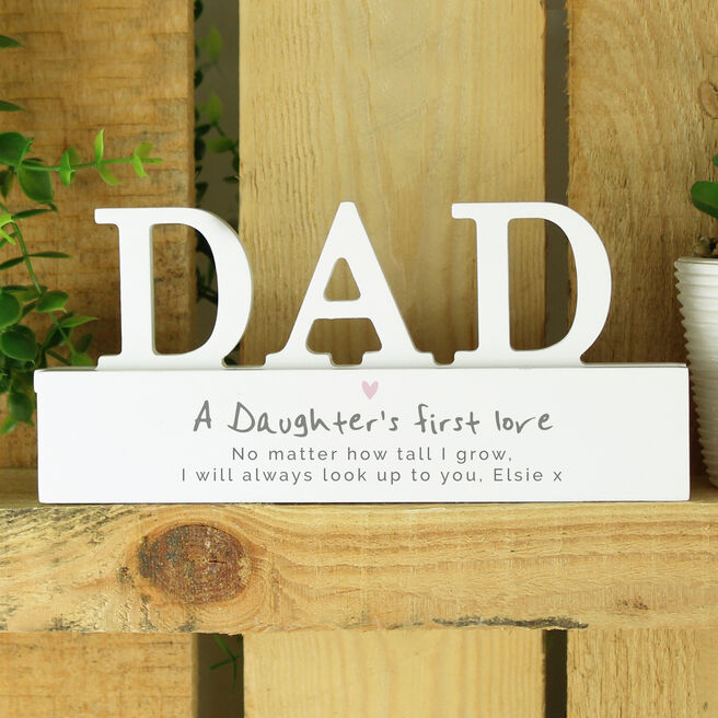 Personalised A Daughter's First Love Wooden Dad Ornament