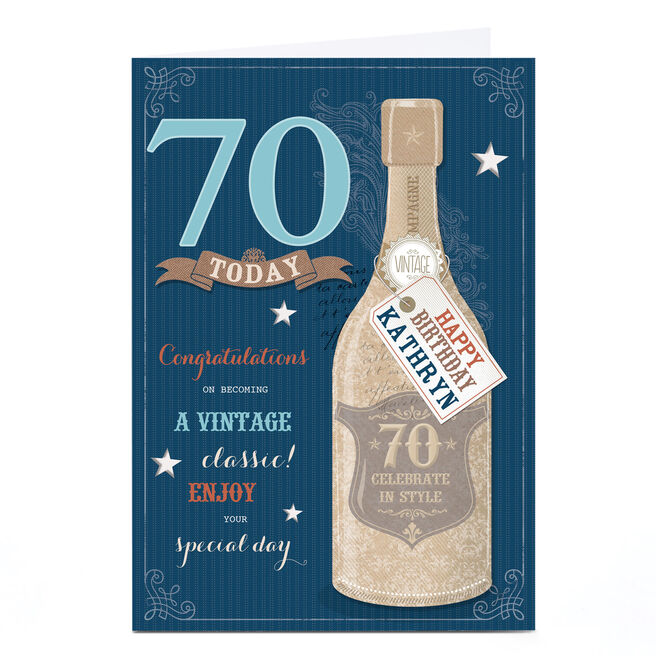 Personalised 70th Birthday Card - A Vintage Classic