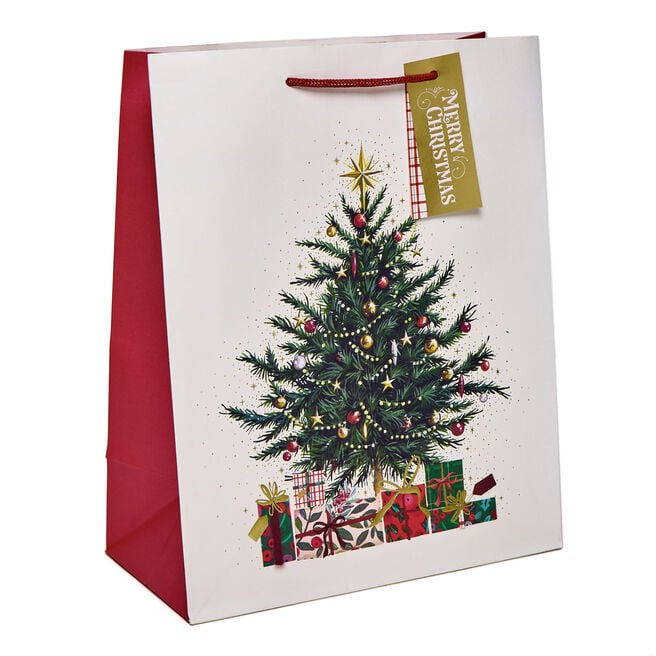 Traditional Tree Large Portrait Christmas Gift Bag