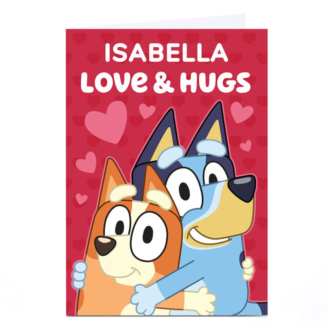Personalised Valentine's Day Card - Bluey Open cute