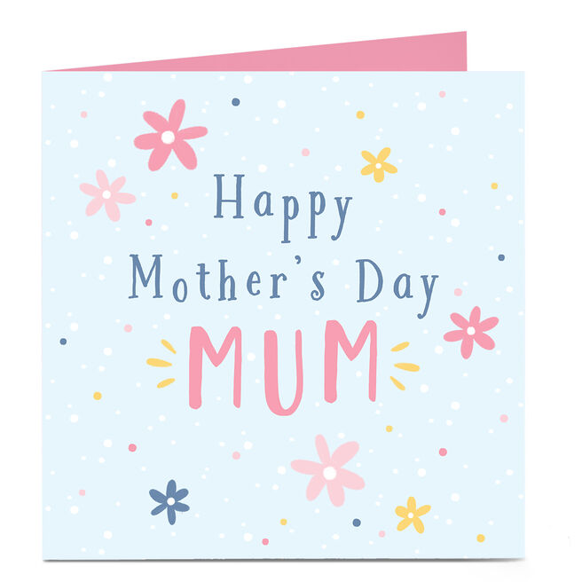 Personalised Mother's Day Card - Mum Pastel Flowers