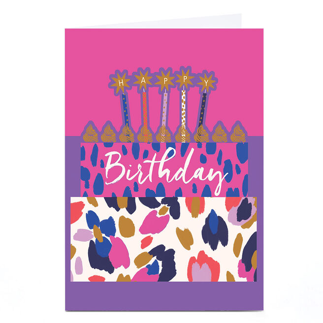 Personalised Birthday Card - Floral birthday cake