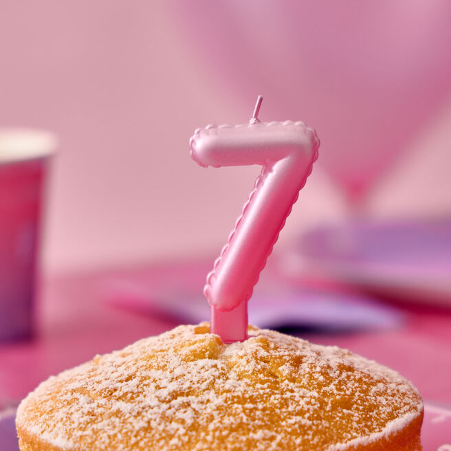 Pink Number 7 Cake Candle