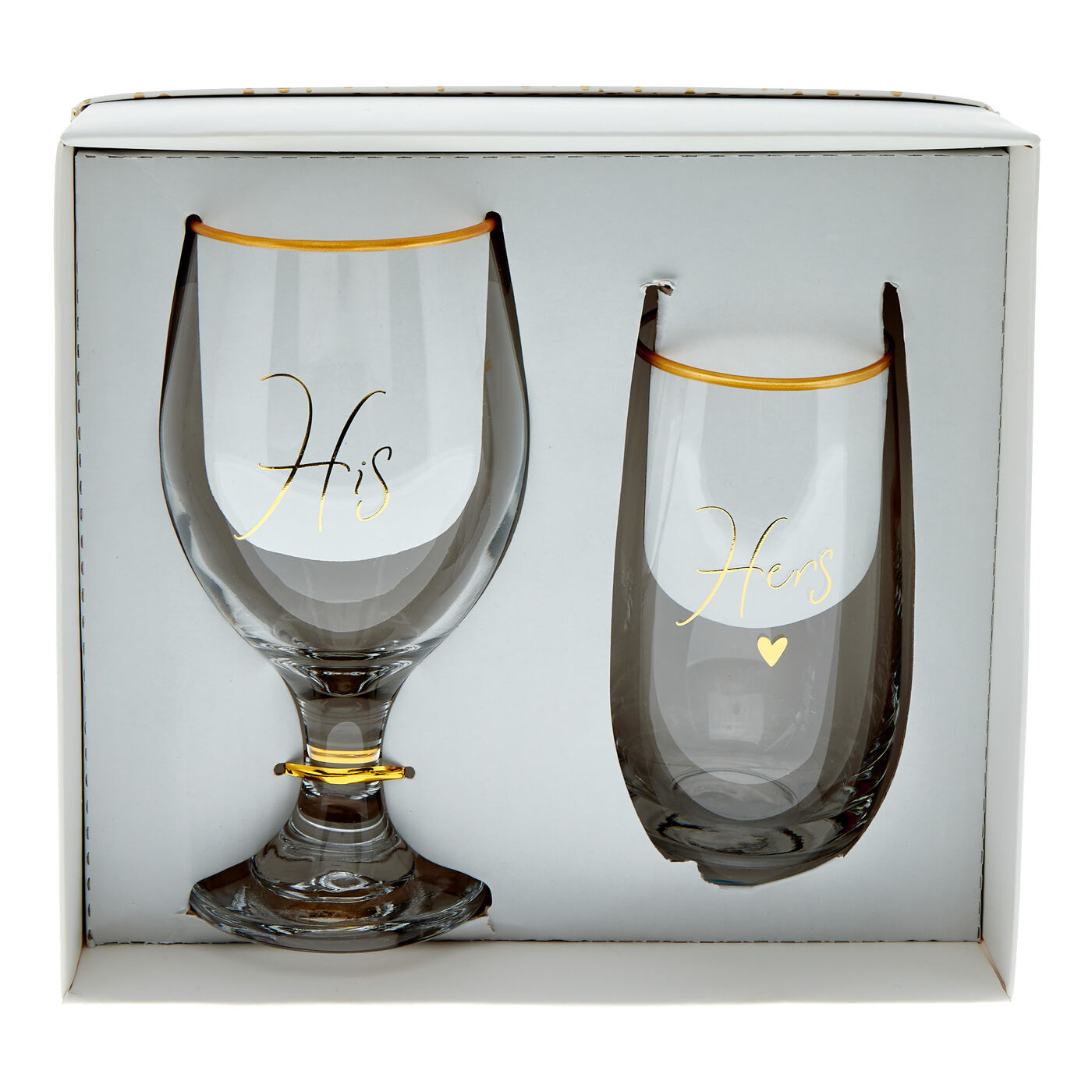 Buy His & Hers Drinking Glasses Gift Set for GBP 7.99 Card Factory UK