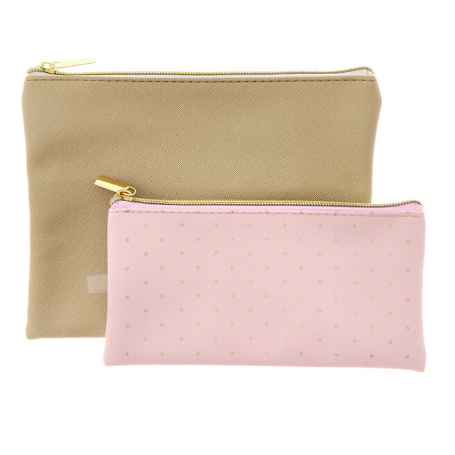 Pink & Gold Make-Up Bag Duo