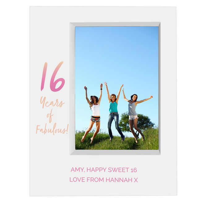 Personalised 16th Birthday Box Photo Frame - Pastel Gradient 