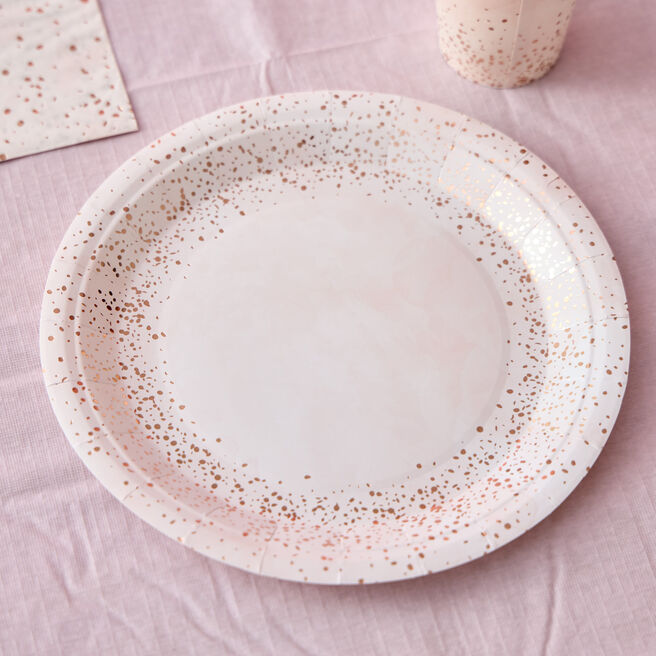 Rose Speckle Paper Plates - Pack of 10