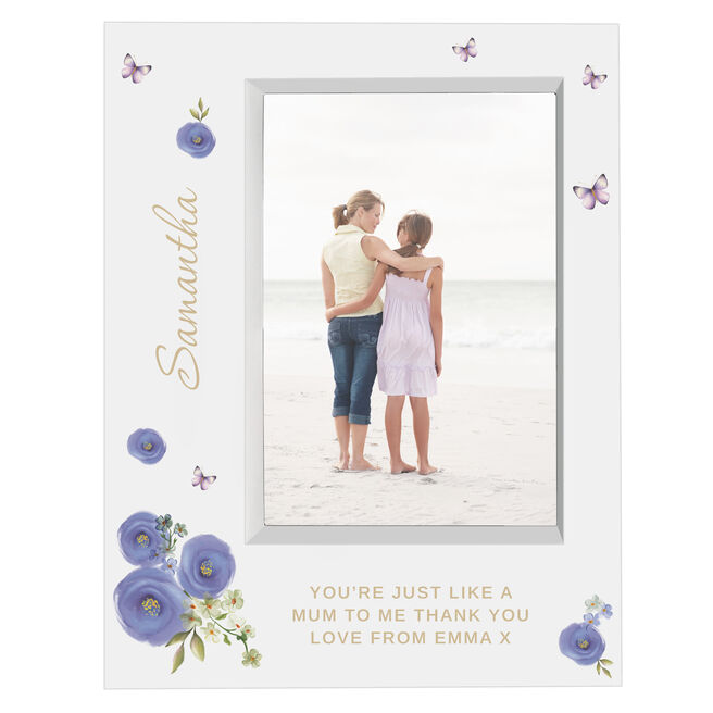 Personalised Floral White Box Frame