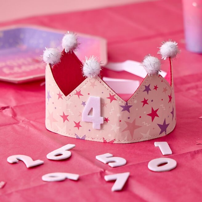 Pink personalised Age Crown