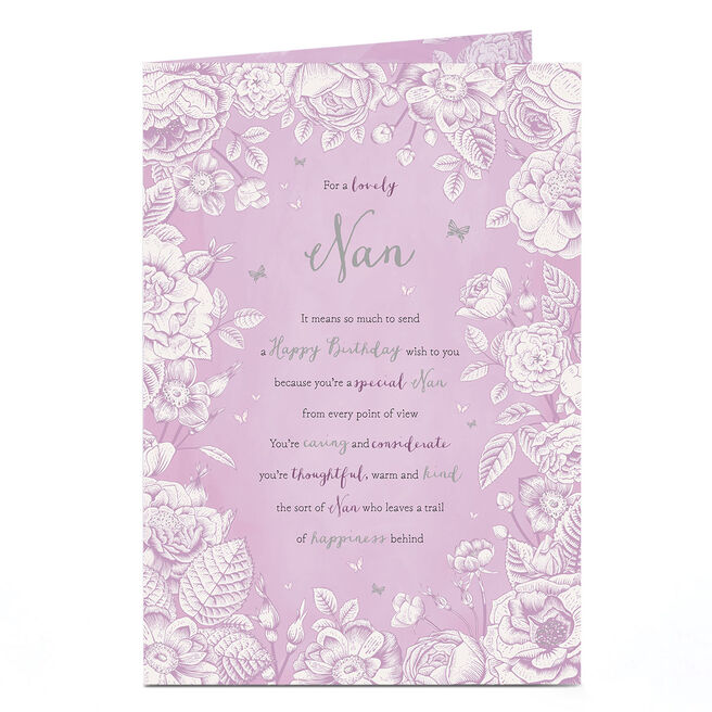 Birthday Card - Lovely Nan Poem, Nan