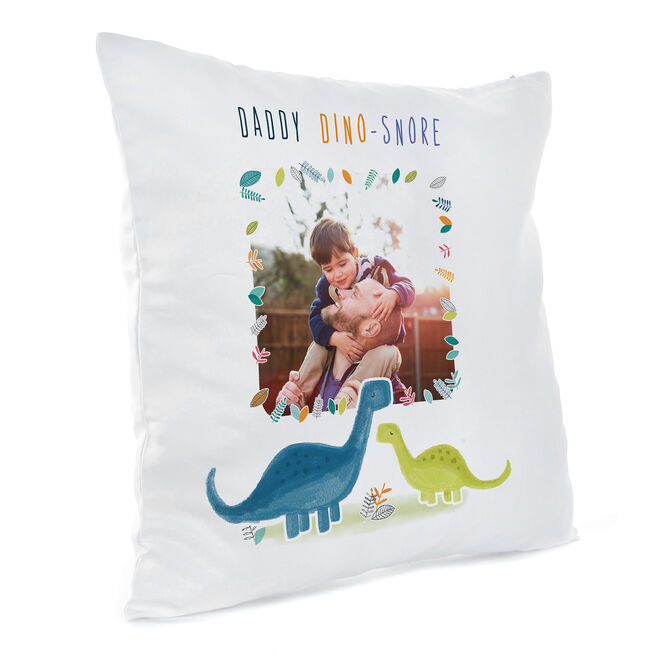 Personalised Father's Day Photo Cushion - Daddy Dino-Snore