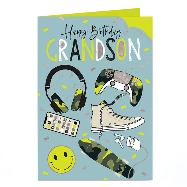 Birthday Card - Camouflage Tech, Grandson