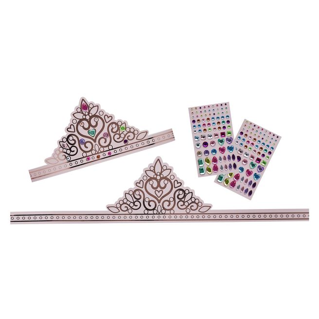 DIY Princess Paper Tiara Kit & Gem Stickers - Pack of 4