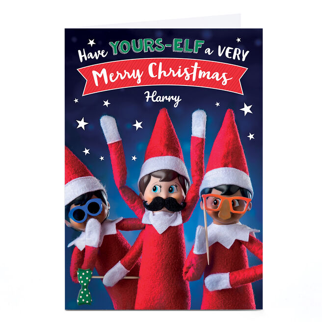 Personalised Elf on The Shelf Christmas Card - Any Name