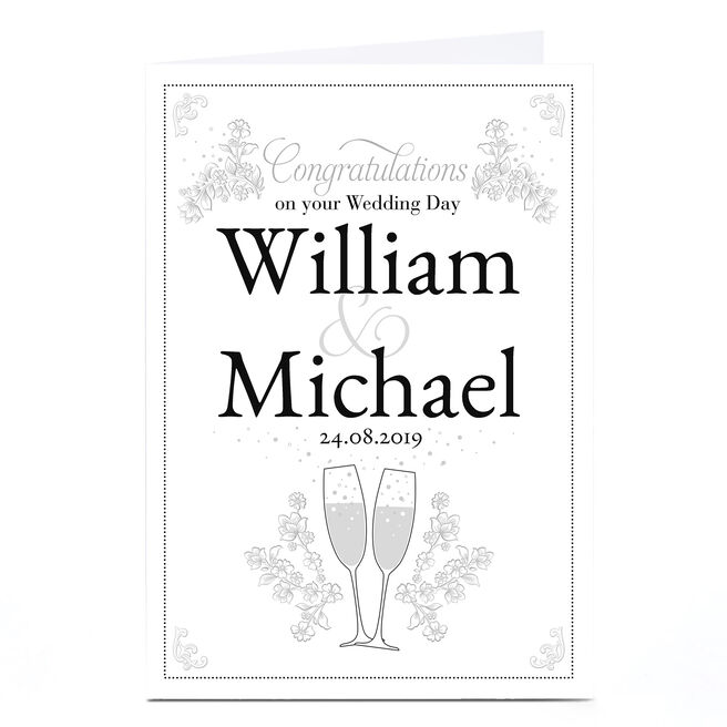 Personalised Wedding Card - Monochrome Congratulations