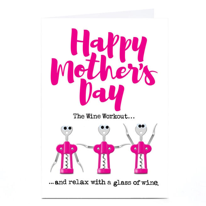 Personalised PG Quips Mother's Day Card - The Wine Workout