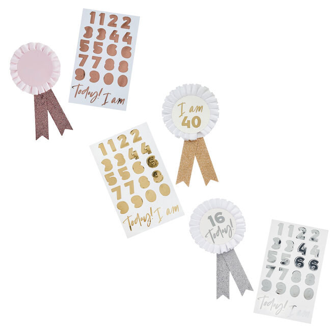 Metallic Customisable Birthday Badge (3 Colour Options)
