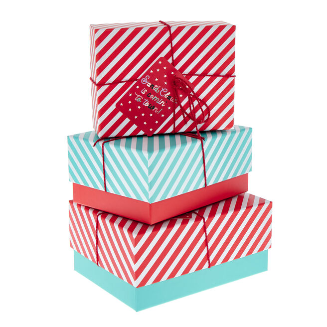 Candy Cane Gift Boxes - Set of 3