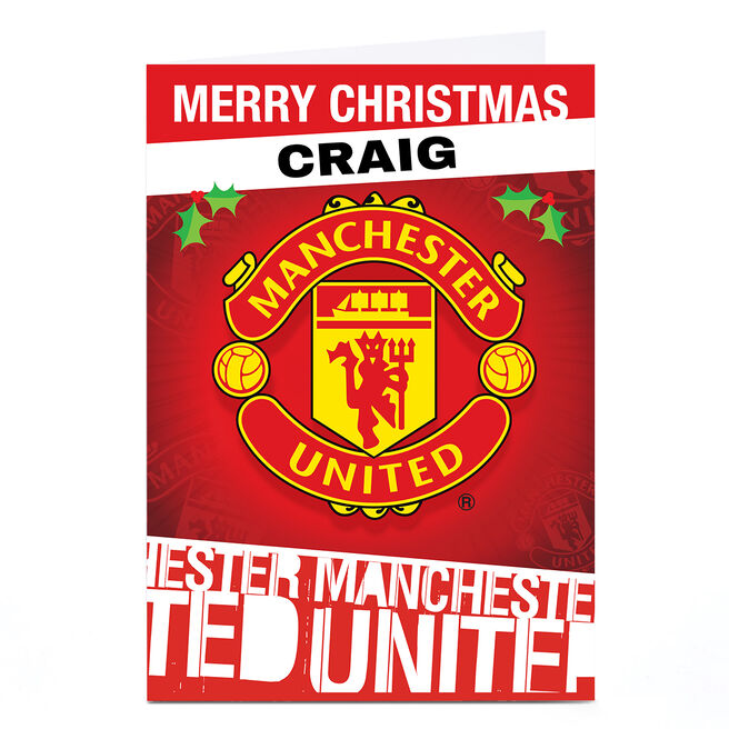 Personalised Manchester United Christmas Card