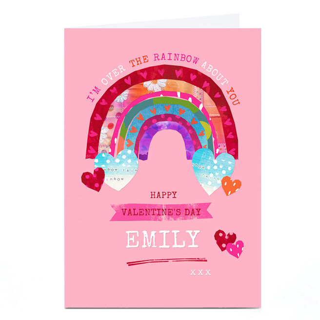 Personalised Kerry Spurling Valentine's Day Card - Pink Rainbow 