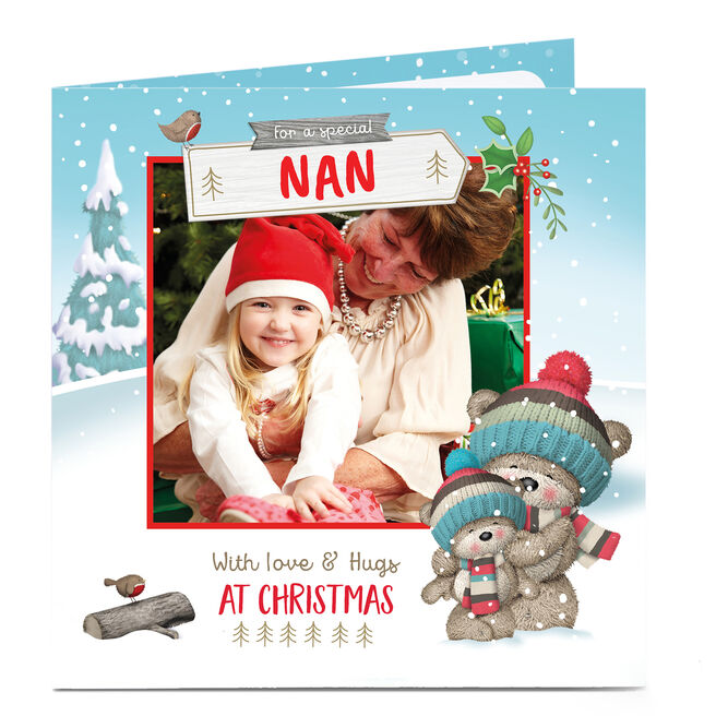 Photo Christmas Card - With Love & Hugs, Nan