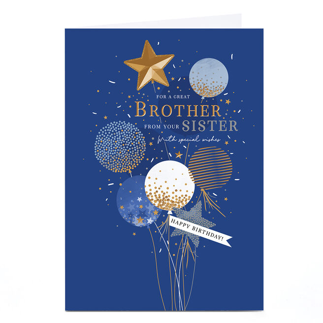 Birthday Card - For a Great Brother From Your Sister