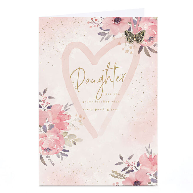 Personalised Birthday Card - Pink Pastels Lovelier Every Year, Daughter