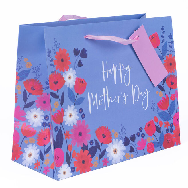 Happy Mother's Day Botanical Large Landscape Gift Bag