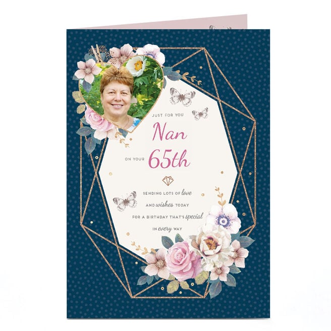 Personalised Birthday Photo Card - Nan On Your 65th