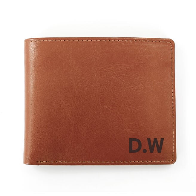 Personalised Tan Wallet With Initials