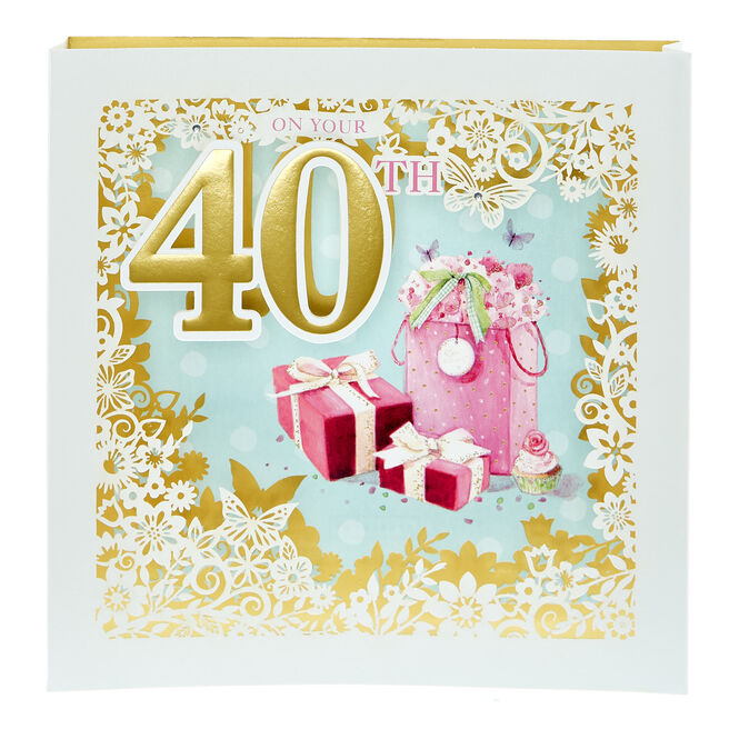 3D Laser Cut 40th Birthday Card 