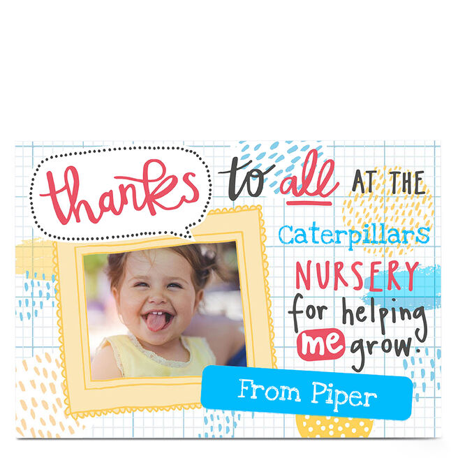 Photo Bev Hopwood Thank You Card - Nursery Helping Me Grow