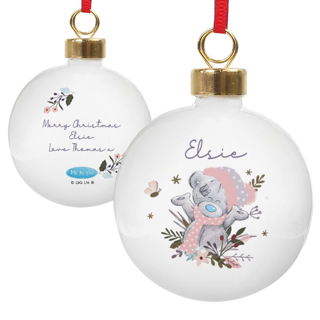 Personalised Me To You Tatty Teddy Cosy Winter Christmas Bauble