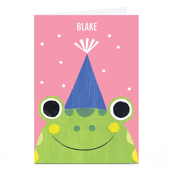 Personalised Art Kids Birthday Card - Frog