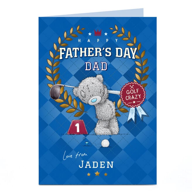 Personalised Tatty Teddy Father's Day Card - Golf Crazy, Dad