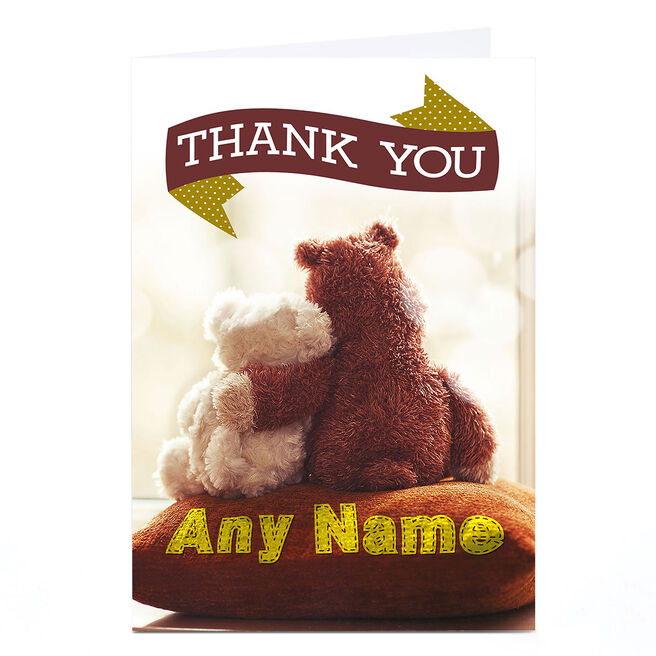 Personalised Thank You Card - Bear Cuddles