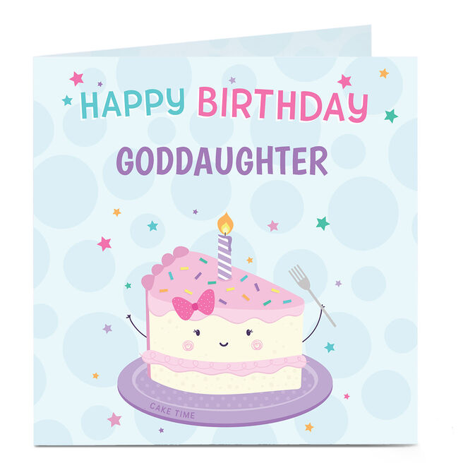 Personalised Birthday Card - Birthday Cake, Goddaughter