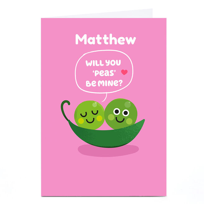 Personalised Hello Munki Valentine's Day Card - Peas in a Pod