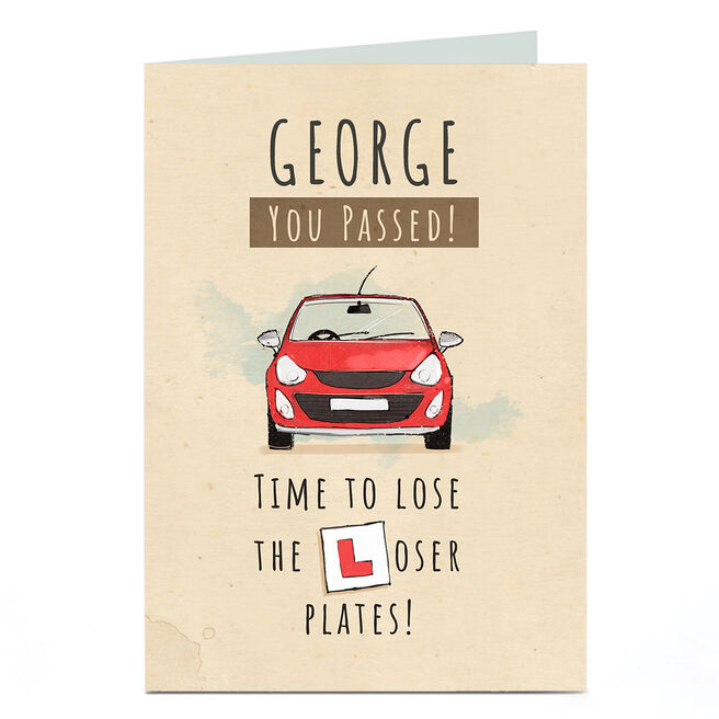 Personalised Congratulations Card - You've Passed! Loser Plates