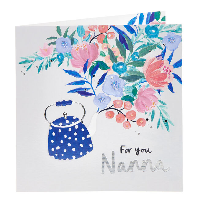 Nanna Teapot & Flowers Mother's Day Card