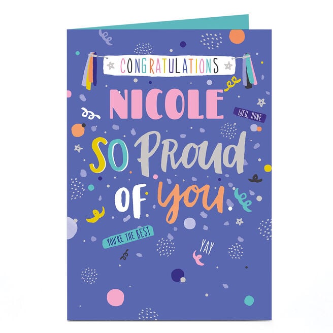 Personalised Congratulations Card - So Proud Of You
