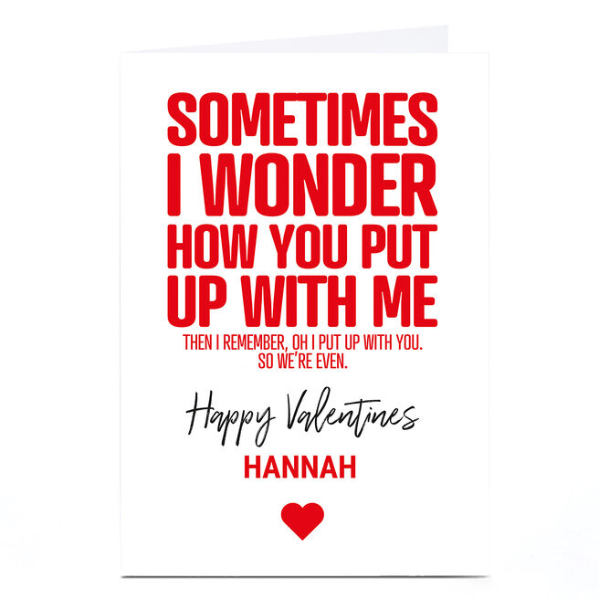 Personalised Punk Valentine's Day Card - I Sometimes Wonder